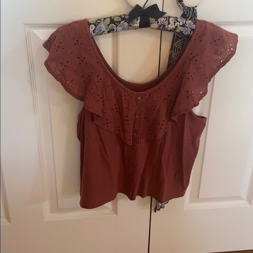 Burgundy top